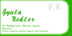 gyula mekler business card